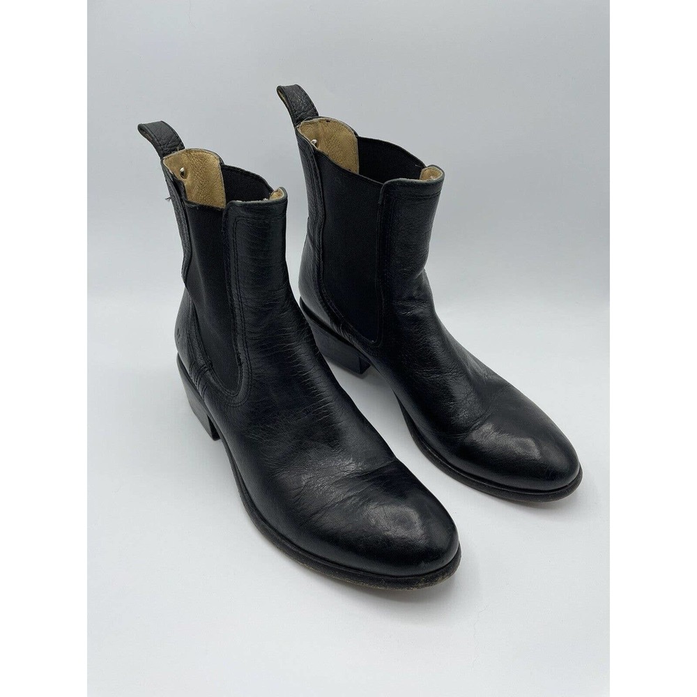 Frye Womens Chelsea Boots Erin Black Leather Ankle Western Equestrian Shoes Sz 8